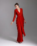 Scarlet Draped Gown