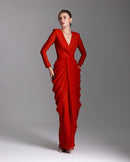 Scarlet Draped Gown