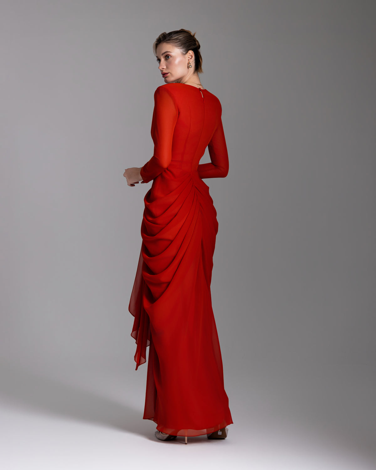 Scarlet Draped Gown