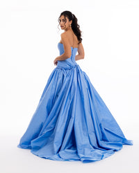 Sky Blue Strapless Evening Gown