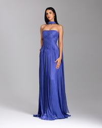 Blue Iris Ruched Gown