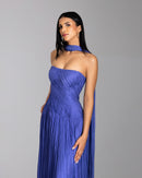 Blue Iris Ruched Gown