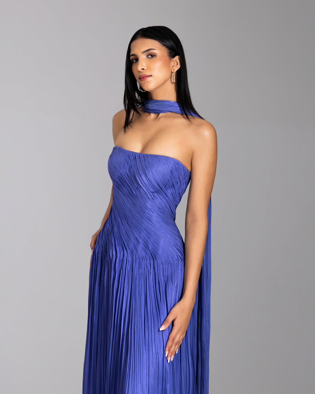 Blue Iris Ruched Gown