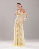 Yellow Lace Corset Gown