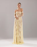 Yellow Lace Corset Gown