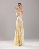 Yellow Lace Corset Gown