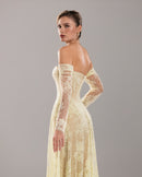 Yellow Lace Corset Gown