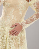 Yellow Lace Corset Gown