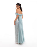 Crystal Mist Off-Shoulder Gown