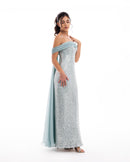 Crystal Mist Off-Shoulder Gown