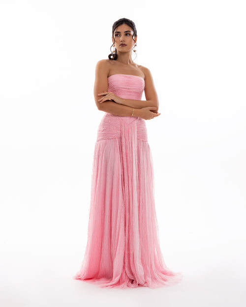 Petal Blush Couture Evening Gown