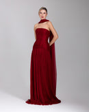 Crimson Cascade Gown