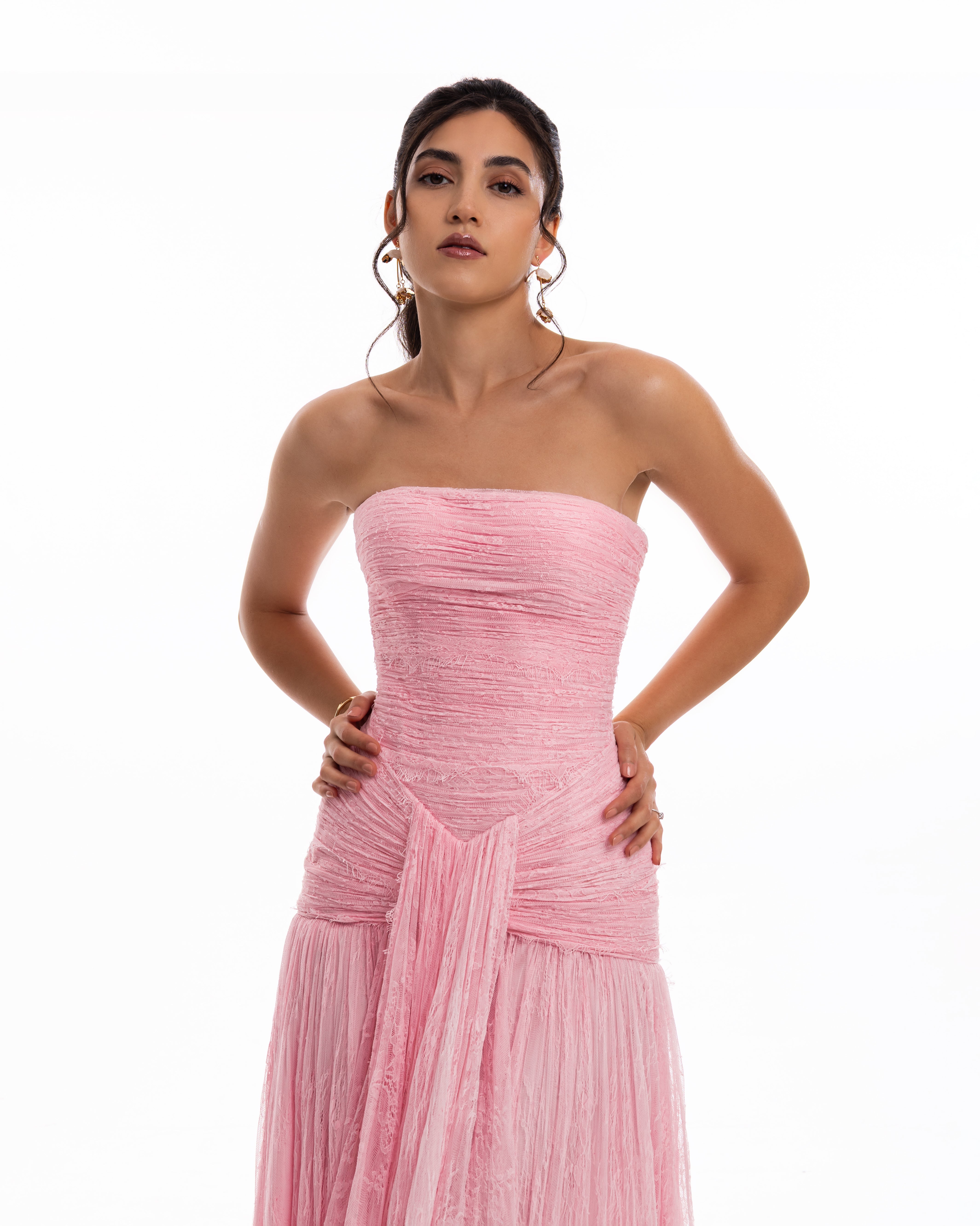 Petal Blush Couture Evening Gown