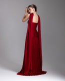 Crimson Cascade Gown