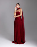 Crimson Cascade Gown