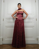 Burgundy Lace Corset Gown