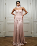 Blush Draped Corset Gown