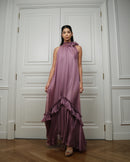 Dusty Mauve Ruffle Gown