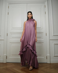 Dusty Mauve Ruffle Gown