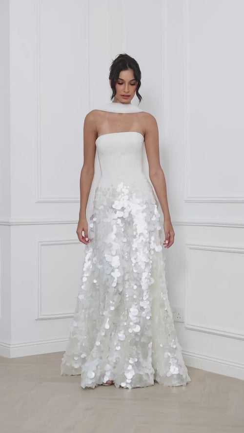 Ivory Paillette Gown